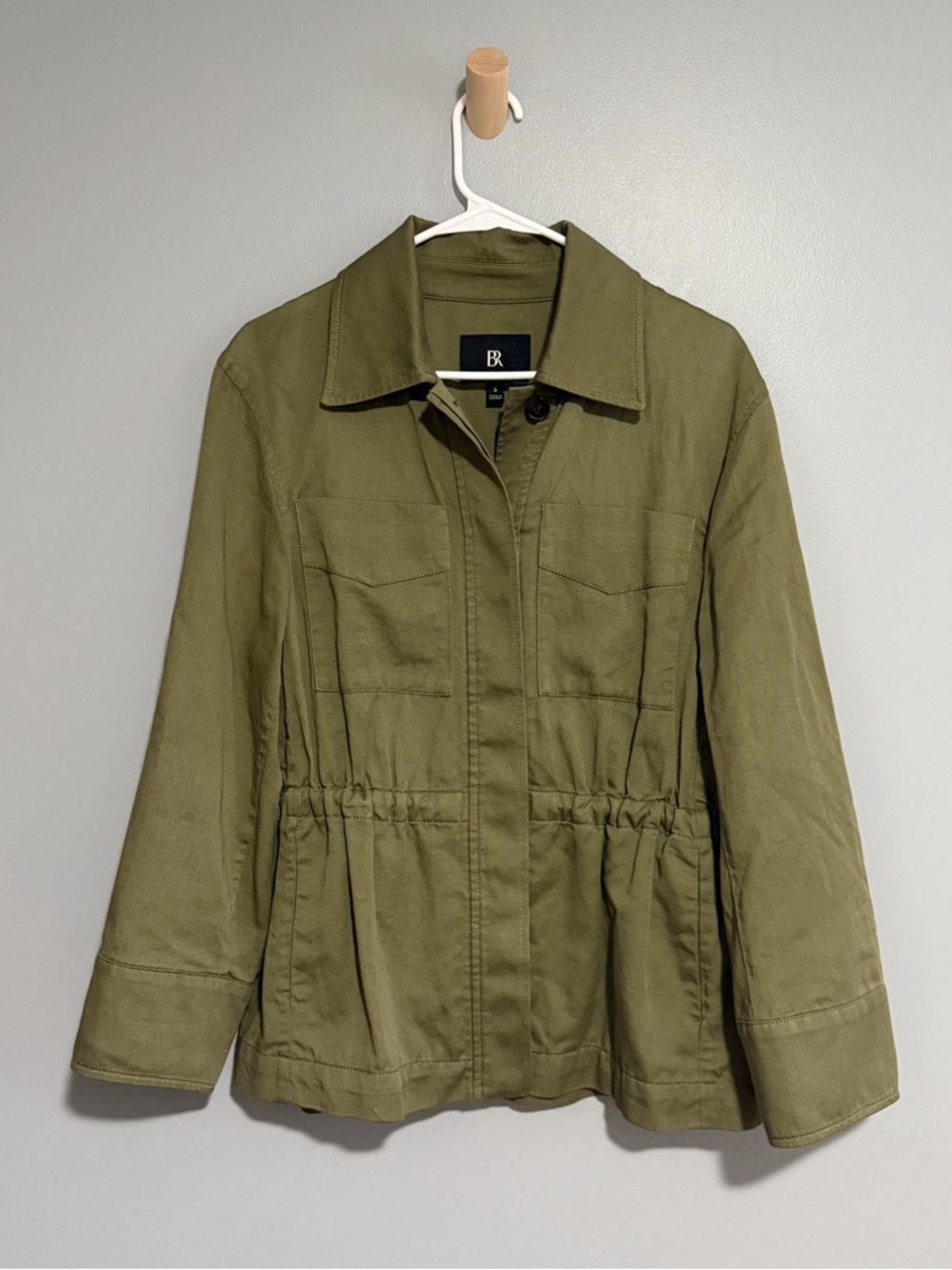 Banana Republic Lucia Cotton Linen Jacket in Desert Thyme Green Size Small - Picture 6 of 14